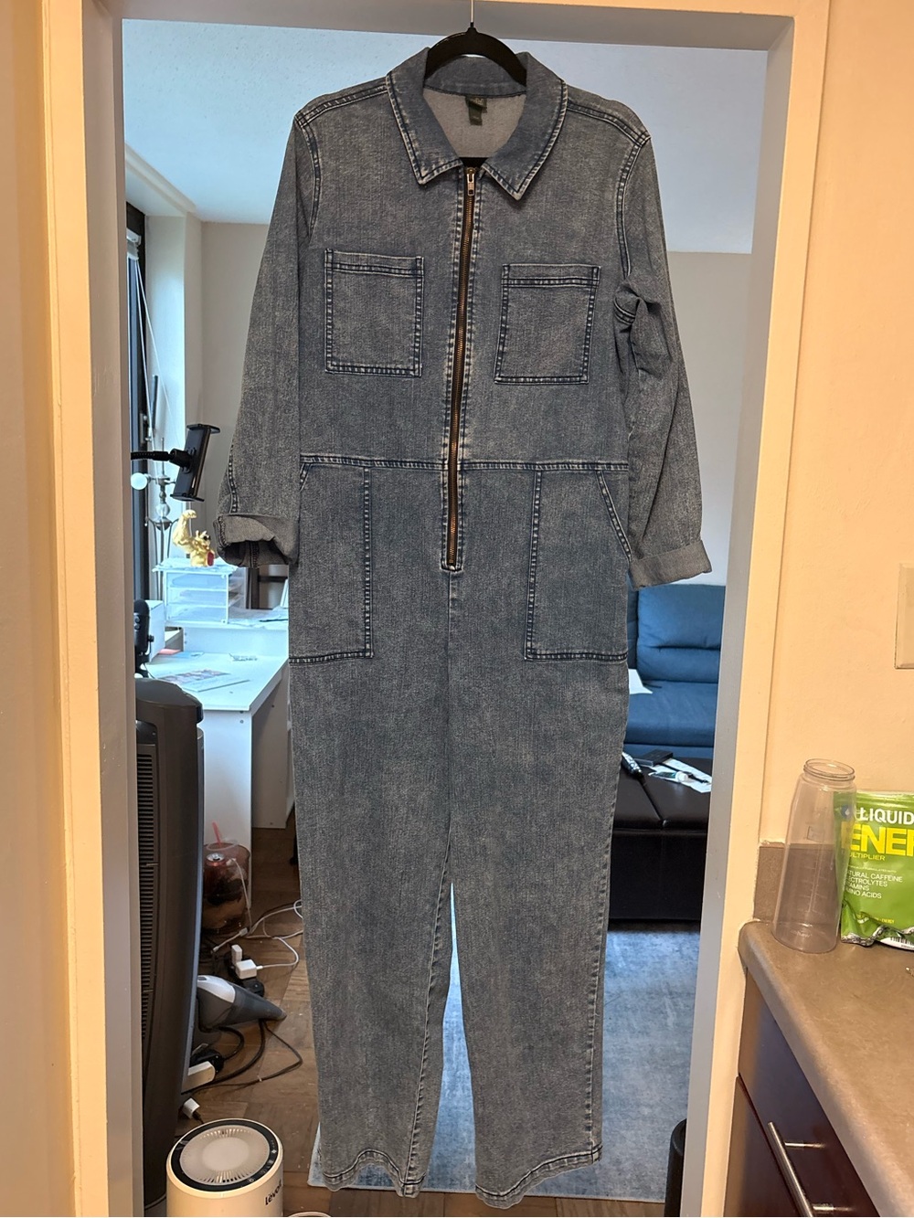 wild fable Acid Wash Denim Jumpsuit in Blue